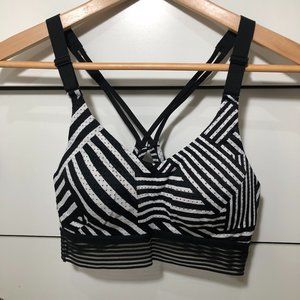 Victoria's Secret Black & White Striped Sports Bra